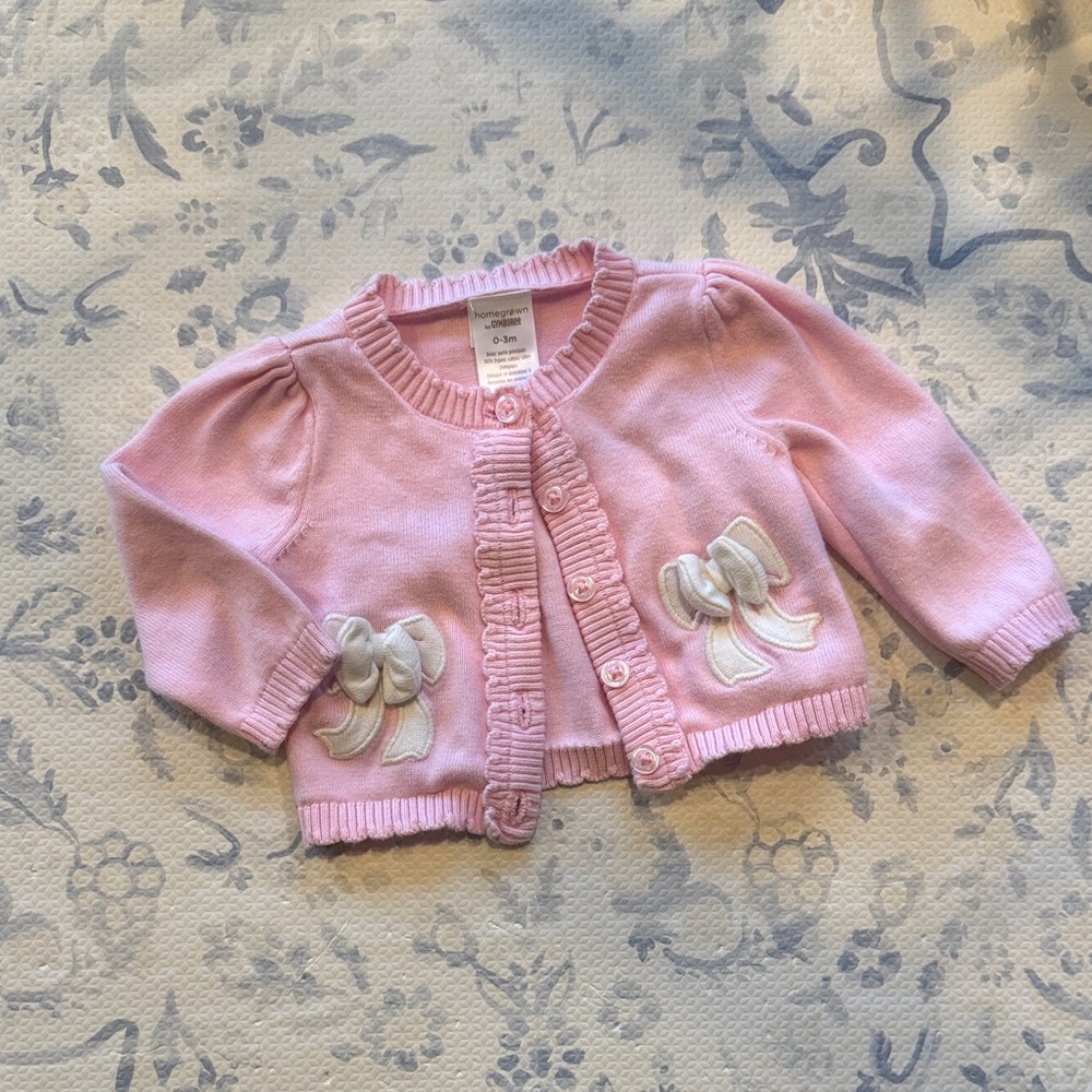 Gymboree Pink Knit Baby Cardigan with Button